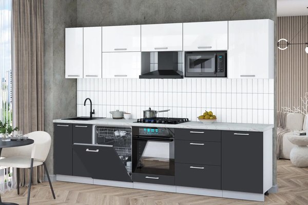 Кухонный гарнитур Интерлиния Мила Gloss 2.9-ПМ2