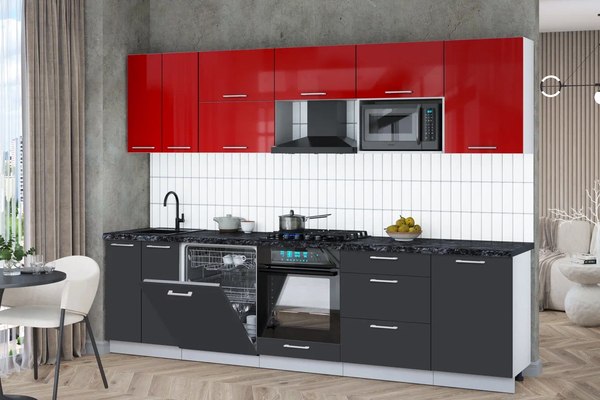 Кухонный гарнитур Интерлиния Мила Gloss 2.9-ПМ2