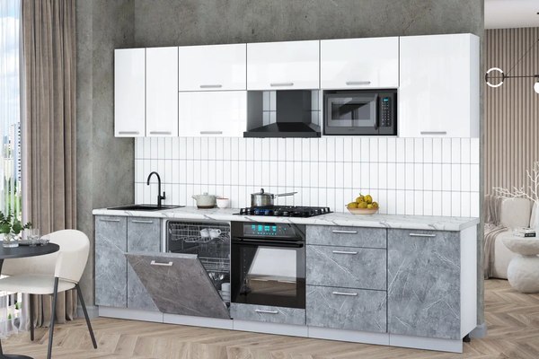 Кухонный гарнитур Интерлиния Мила Gloss 2.9-ПМ2