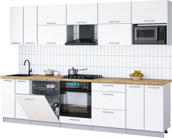 Кухонный гарнитур Интерлиния Мила Gloss 3.0-ПМ2 - фото