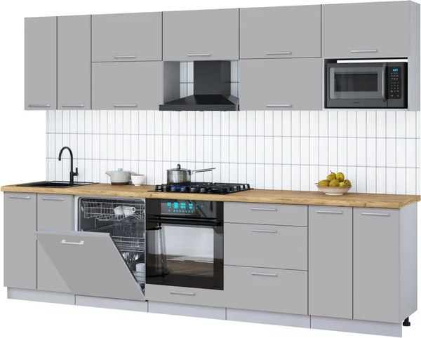 Кухонный гарнитур Интерлиния Мила Gloss 3.0-ПМ2 - фото
