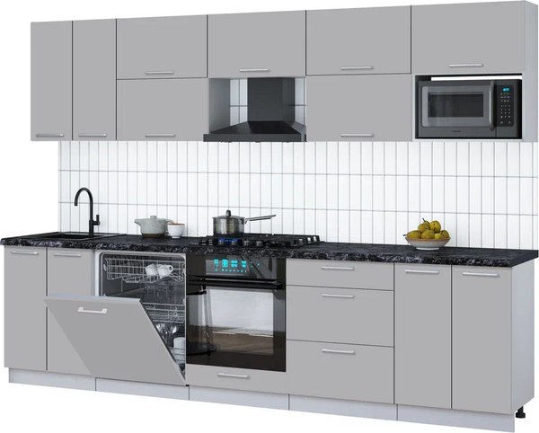 Кухонный гарнитур Интерлиния Мила Gloss 3.0-ПМ2 - фото