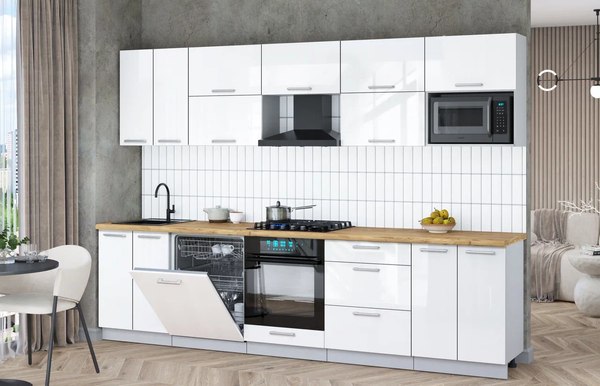 Кухонный гарнитур Интерлиния Мила Gloss 3.0-ПМ2