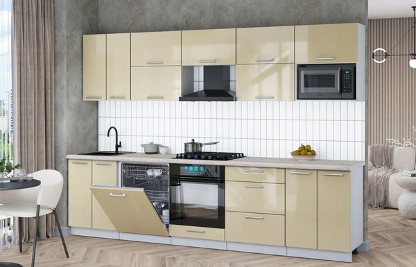 Кухонный гарнитур Интерлиния Мила Gloss 3.0-ПМ2