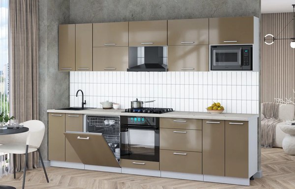 Кухонный гарнитур Интерлиния Мила Gloss 3.0-ПМ2