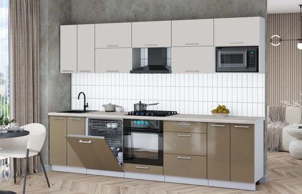 Кухонный гарнитур Интерлиния Мила Gloss 3.0-ПМ2