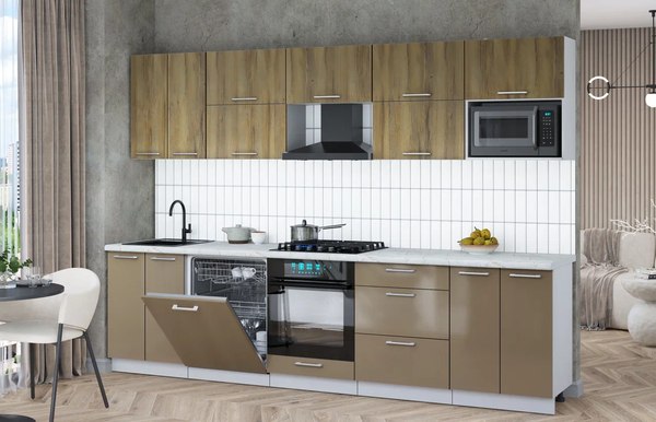 Кухонный гарнитур Интерлиния Мила Gloss 3.0-ПМ2