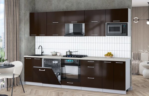 Кухонный гарнитур Интерлиния Мила Gloss 3.0-ПМ2