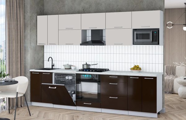 Кухонный гарнитур Интерлиния Мила Gloss 3.0-ПМ2