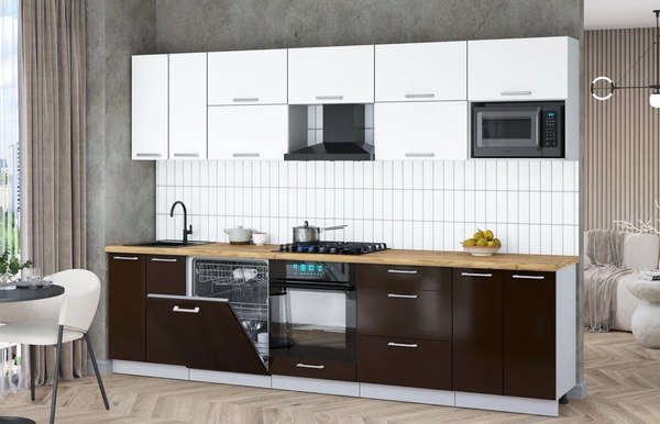 Кухонный гарнитур Интерлиния Мила Gloss 3.0-ПМ2