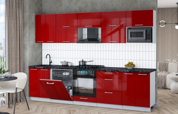 Кухонный гарнитур Интерлиния Мила Gloss 3.0-ПМ2