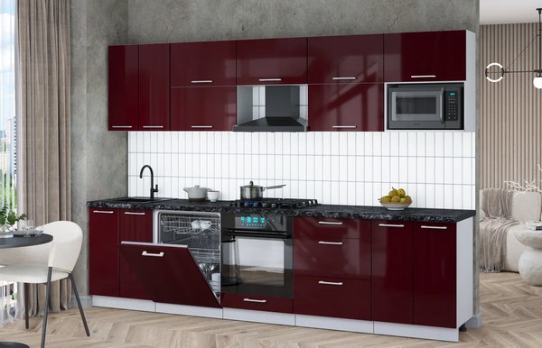 Кухонный гарнитур Интерлиния Мила Gloss 3.0-ПМ2