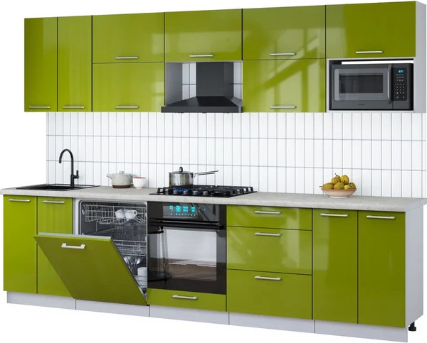 Кухонный гарнитур Интерлиния Мила Gloss 3.0-ПМ2 - фото