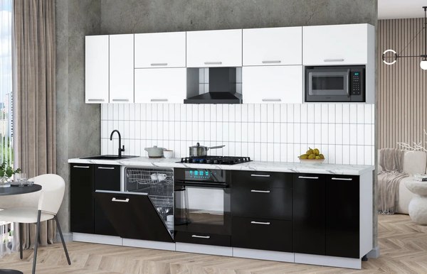 Кухонный гарнитур Интерлиния Мила Gloss 3.0-ПМ2