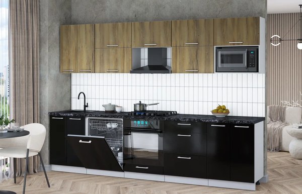 Кухонный гарнитур Интерлиния Мила Gloss 3.0-ПМ2