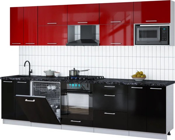 Кухонный гарнитур Интерлиния Мила Gloss 3.0-ПМ2 - фото