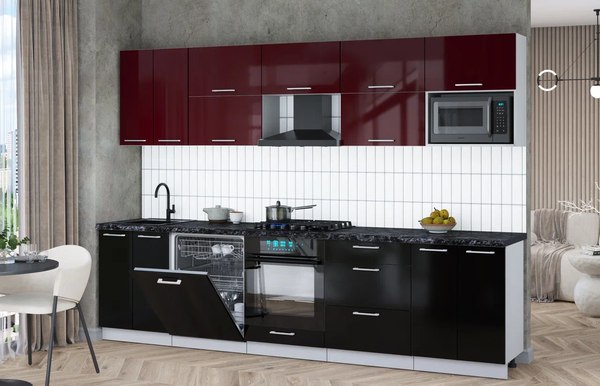 Кухонный гарнитур Интерлиния Мила Gloss 3.0-ПМ2