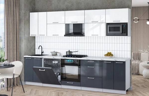 Кухонный гарнитур Интерлиния Мила Gloss 3.0-ПМ2