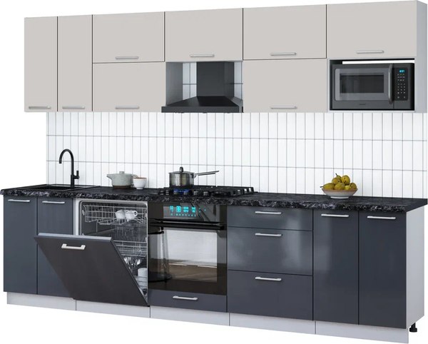 Кухонный гарнитур Интерлиния Мила Gloss 3.0-ПМ2 - фото