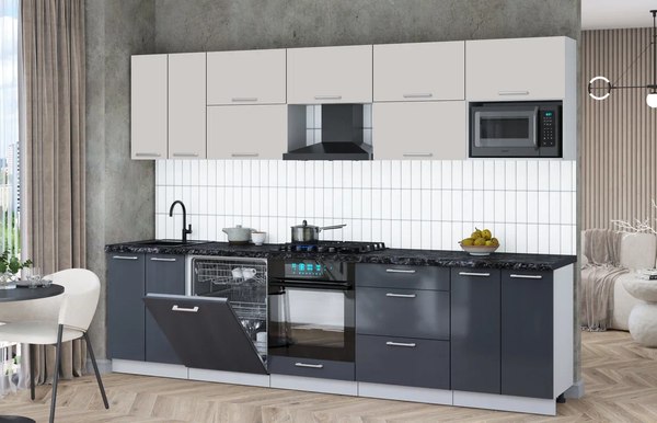 Кухонный гарнитур Интерлиния Мила Gloss 3.0-ПМ2