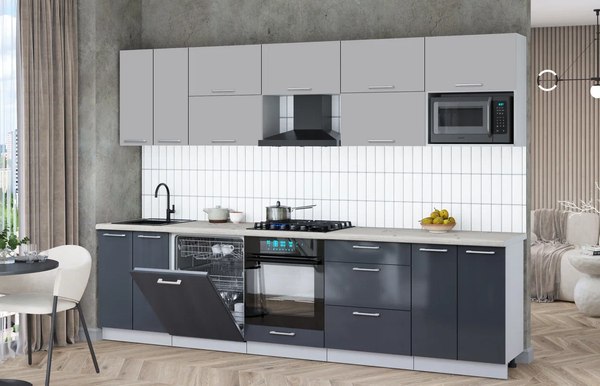 Кухонный гарнитур Интерлиния Мила Gloss 3.0-ПМ2