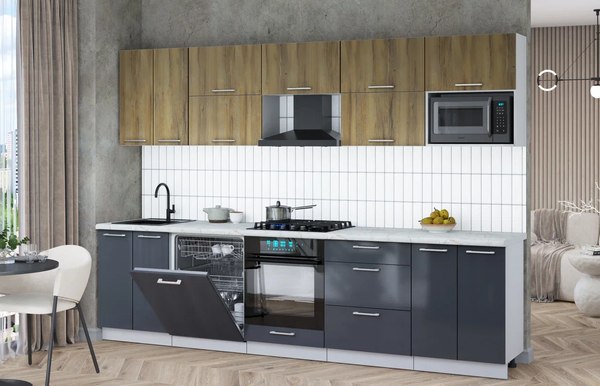 Кухонный гарнитур Интерлиния Мила Gloss 3.0-ПМ2