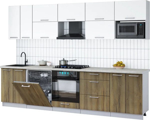 Кухонный гарнитур Интерлиния Мила Gloss 3.0-ПМ2 - фото
