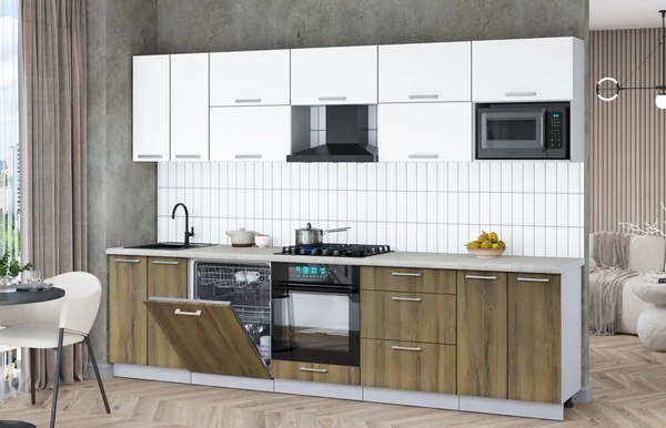 Кухонный гарнитур Интерлиния Мила Gloss 3.0-ПМ2