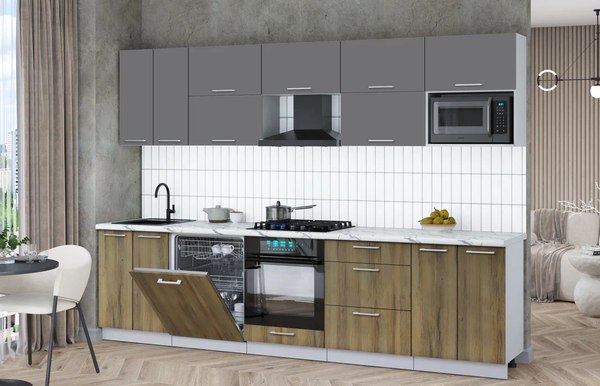 Кухонный гарнитур Интерлиния Мила Gloss 3.0-ПМ2