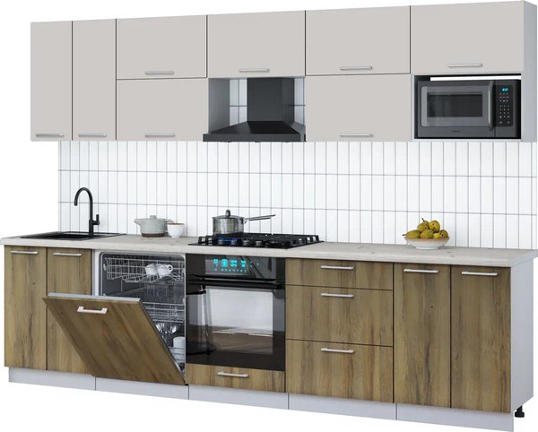 Кухонный гарнитур Интерлиния Мила Gloss 3.0-ПМ2 - фото