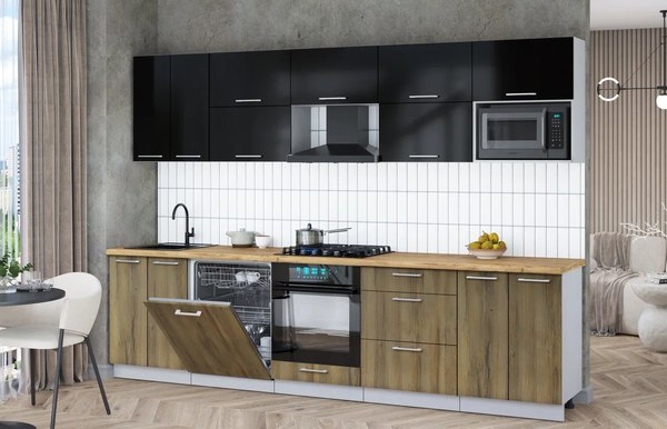 Кухонный гарнитур Интерлиния Мила Gloss 3.0-ПМ2