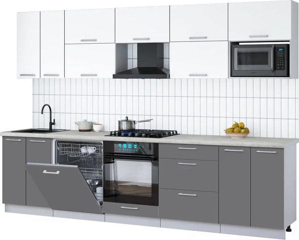 Кухонный гарнитур Интерлиния Мила Gloss 3.0-ПМ2 - фото