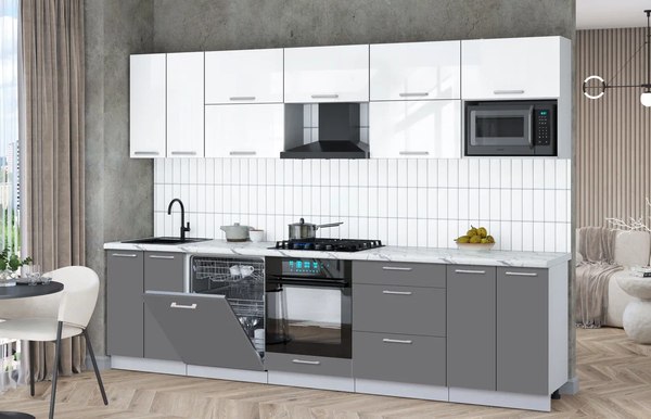 Кухонный гарнитур Интерлиния Мила Gloss 3.0-ПМ2