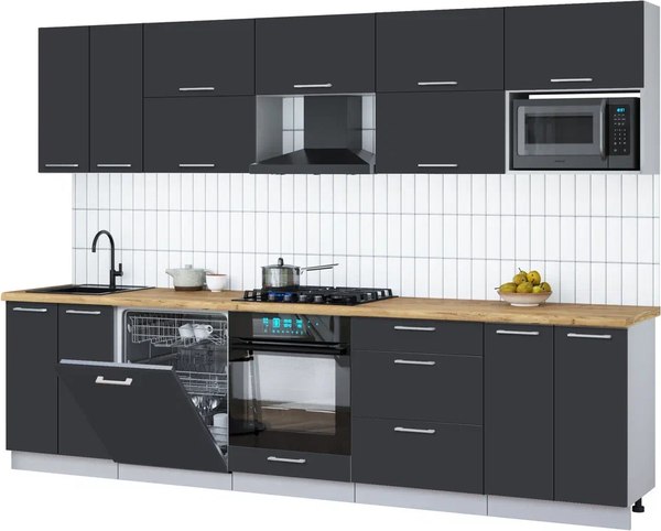 Кухонный гарнитур Интерлиния Мила Gloss 3.0-ПМ2 - фото