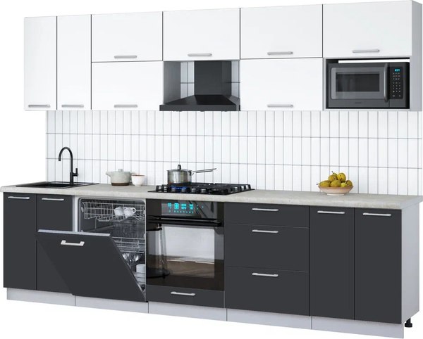 Кухонный гарнитур Интерлиния Мила Gloss 3.0-ПМ2 - фото