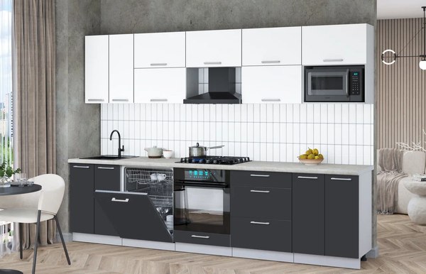 Кухонный гарнитур Интерлиния Мила Gloss 3.0-ПМ2