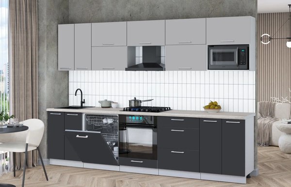 Кухонный гарнитур Интерлиния Мила Gloss 3.0-ПМ2