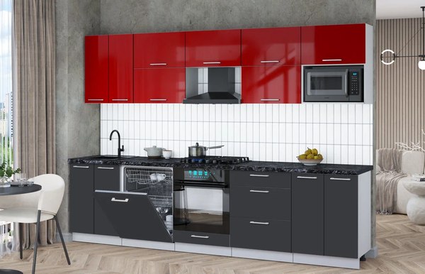 Кухонный гарнитур Интерлиния Мила Gloss 3.0-ПМ2