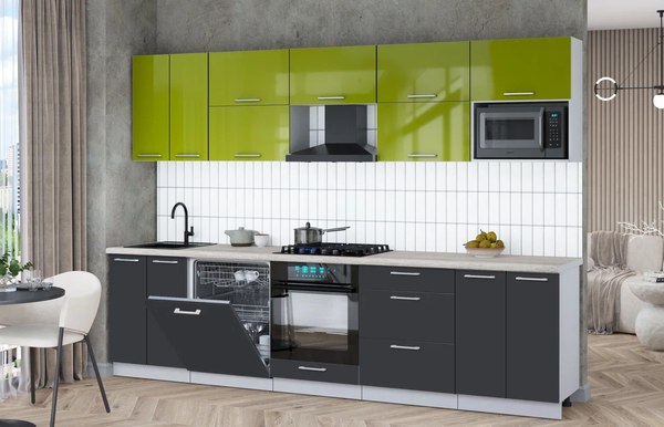 Кухонный гарнитур Интерлиния Мила Gloss 3.0-ПМ2