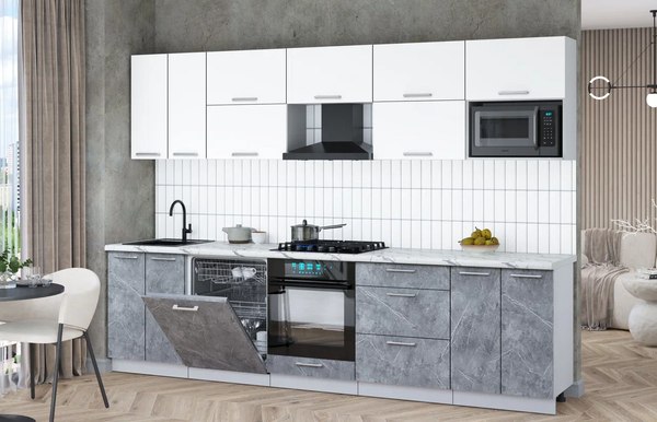 Кухонный гарнитур Интерлиния Мила Gloss 3.0-ПМ2