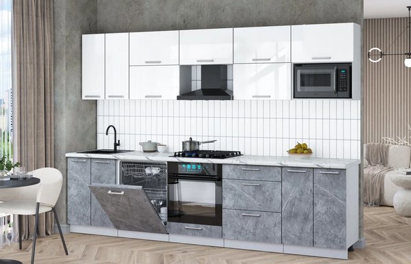 Кухонный гарнитур Интерлиния Мила Gloss 3.0-ПМ2