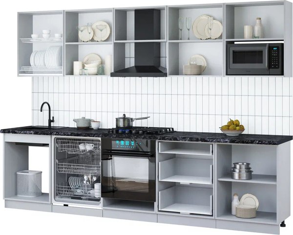 Кухонный гарнитур Интерлиния Мила Gloss 3.0-ПМ2