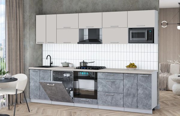 Кухонный гарнитур Интерлиния Мила Gloss 3.0-ПМ2