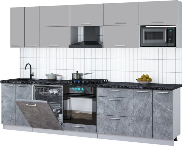 Кухонный гарнитур Интерлиния Мила Gloss 3.0-ПМ2 - фото