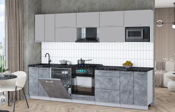 Кухонный гарнитур Интерлиния Мила Gloss 3.0-ПМ2