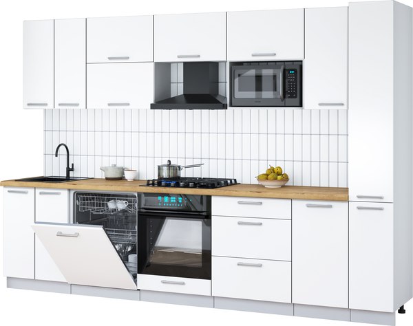 Кухонный гарнитур Интерлиния Мила Gloss 3.1-ПМ2 - фото