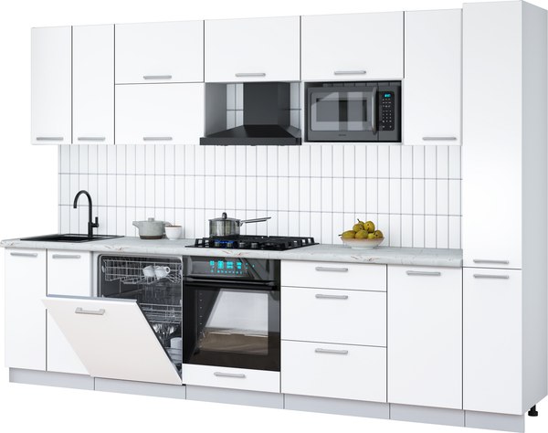 Кухонный гарнитур Интерлиния Мила Gloss 3.1-ПМ2 - фото