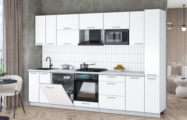 Кухонный гарнитур Интерлиния Мила Gloss 3.1-ПМ2