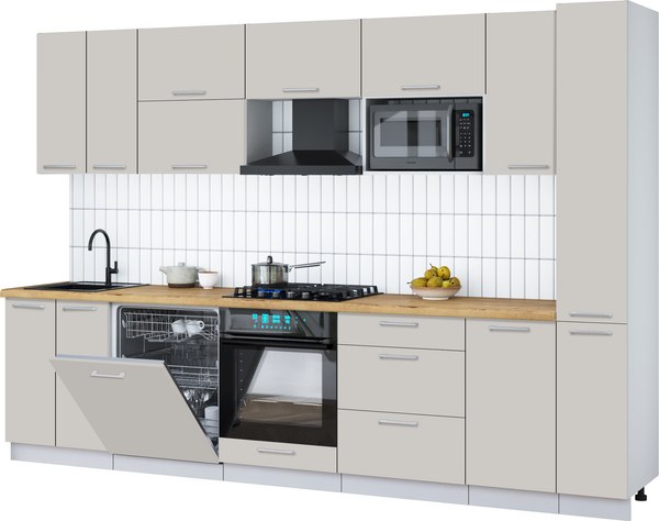 Кухонный гарнитур Интерлиния Мила Gloss 3.1-ПМ2 - фото