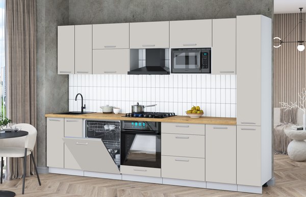 Кухонный гарнитур Интерлиния Мила Gloss 3.1-ПМ2